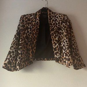 Bebe cropped, leopard print jacket XXS